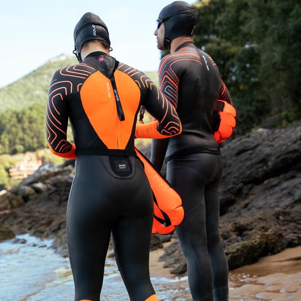 2026 Orca Heren Zeal Hi-Vis Rug Ritssluiting Open Water Swim Wetsuit NN2Z - Black